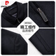 Pierre Cardin short woolen coat middle-aged men's wool jacket dad winter goose down lining thickened woolen coat 2127 dark gray goose down lining 2XL 185