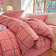 Yingyinguo four-piece bed set Japanese-style yarn-dyed washed cotton unprinted style sheets and fitted sheets bedding