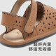YEEHOO children's shoes, summer breathable sandals, non-slip baby sandals, brown 115mm, recommended foot length 115-120