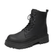 Bonaling Men's Shoes Martin Boots Men's British Motorcycle Botas de trabajo 2025 Nuevo primavera Black High -top impermeable Botas de cuero casual Martin Boots - Negro 41