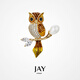 Jay owl brooch women's jewelry corsage as a birthday gift for mother-in-law and elders