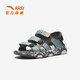 ANTA Children's Sandals Men's Beach Shoes 2024 Summer New Breathable and Comfortable Outdoor Sports Sandals Slate Gray/Fish Eye Blue/Black-3 37