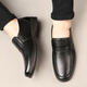 EGCHI business casual shoes men's top layer cowhide toe-fitting formal work leather shoes men JS7588 black 42