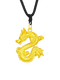 Puli Gold Twelve Zodiac Dragon Pendant Pure Gold Silver-covered 999 Necklace for Men and Women Five-clawed Golden Dragon Non-fading Pendant Fei Long in the Sky Pendant + Black Rope