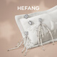 HEFANG Hefang Jewelry Nebula Sugar Cube Earrings Silver Earrings Women's Light Luxury High-end Birthday Gift for Girlfriend Silver