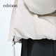 Edition down jacket women's raccoon fur collar hooded short light warm goose down jacket sand shell color M 165 The size is a bit large, it is recommended to order one size smaller