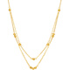 Saturday blessing yellow 18K gold color gold necklace women's small gold bead pendant C0513088 40+5cm birthday gift