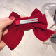 Lingmeng Children's Bow Hair Clip Red New Year and Christmas Hair Accessories Baby New Year Hair Clip Headwear Red Beveled Long Floating Large Size 1 pc