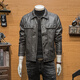 ANDSEEYOU Brand Leather Jacket Men's National Fashion Clothing 2025 Autumn New Trend Korean Version Versatile Motorcycle Suit Leather Jacket Black XL