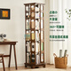 Jiayi all solid wood rotating bookshelf 360 degree bookcase living room vertical bookshelf floor-standing integrated wall storage rack including installation