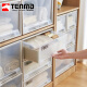 TENMA Tianma drawer storage box wardrobe storage box combined drawer cabinet clothing storage box toy storage box F316 (31.6*41*17.2cm) khaki 1 pack