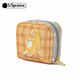 LeSportsac Lebo Poetry Bag Women's Bag New Cartoon Coin Headphones Makeup Storage Clutch for Girls Gift Orange Plaid Shiba Inu