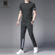 WEIBUFAN sports suit men's summer casual outdoor sportswear short-sleeved ice silk quick-drying T-shirt men's running wear fitness clothes 9805 medium gray XL (130-145Jin Jin equals 0.5 kg)