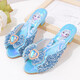 Ye Yu Silver Children's Crystal Slippers Fashionable Children's High Heel Slippers Frozen Princess Elsa A516-3 Silver 29 Inner Length 18cm (size is too small)