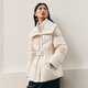 Ai Lai down jacket women's autumn and winter temperament short 90 goose down waist warm winter jacket milk gray rice S