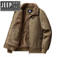 JEEP SPIRIT Jeep Spirit winter lamb velvet cold-proof jacket pilot jacket cotton coat men's coat cotton coat plus velvet thickening 2025 camel 3XL weight 165-180Jin Jin equals 0.5 kg