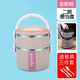 Ye Yujia high-capacity stainless steel single-layer insulated lunch box for school girls, four-layer lunch box with lid for office workers, Nordic powder, 1 layer, none