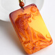 Musi (MUSI) natural old beeswax pendant with twelve zodiac signs and tiger brand sweater chain, raw amber tiger and tiger's birth year pendant, old beeswax tiger brand sweater chain