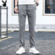 PLAYBOY (PLAYBOY) Pantalones casuales para hombres Pantalones de seda de hielo de primavera y verano para hombres Pantalones de hombres de patas rectas sueltas Gray Dark Grey 34
