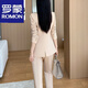 ROMON suit suit women's 2023 autumn and winter new professional wear commuting fashion temperament slim suit jacket two-piece set rose red suit M
