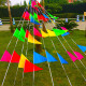 Jiayan colorful flags string flags classroom decoration decoration pull flag colorful triangular flag decoration 65 meters 150 pieces