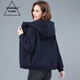 SHIROMA new winter wear hooded thickened velvet sweatshirt jacket for women autumn and winter new fashion navy L