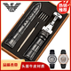 Suitable for Armani watch strap original genuine leather AR1981 2447 2433 60008 Black Warrior strap AMN-black black line + silver pin buckle 22mm