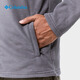 Columbia Outdoor Men's Simple Stand Collar Fashion Jacket Warm and Comfortable Fleece Jacket AE0560 023 City Gray and Shark Black L(180/100A)