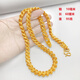 Fat Donglai's same Vietnamese sand l gold necklace men's 999 yellow l gold long-lasting luster boss chain jewelry gold cloth pattern dragon chain 9mm