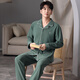 雅鹿睡衣男士秋冬季加厚德绒长袖开衫青少年可外穿保暖家居服套装 01Q9196男 XXL