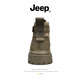 Jeep吉普冬季马丁靴男款高帮真皮男鞋英伦风男士中帮户外工装靴子 卡其【运动鞋码】 44