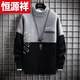 Hengyuanxiang (HYX) junior high school student sweater spring and autumn new knitted sweater for teenagers and students half-high thick collar handsome trendy inner fur high-end brand special price broken code slate gray high-end brand special price broken code M 90-100Jin Jin is equal to 0.5 kg