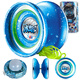 Audi double diamond yo-yo toy firepower teenager king adjustable rotation yo-yo boxing hero yoyo ball boy toy gift glitter metal ball-ice flame S
