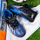 
B.N12024 authentic children's football shoes for boys and girls students Velcro breathable mesh tf broken nails teenager training shoes 6199 black and blue leather 34