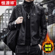 Hengyuanxiang leather jacket men's motorcycle spring and autumn 2025 new Haining sheepskin casual first layer cowhide jacket 609# black - plus velvet plus - thick section XL