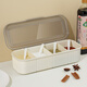 Meal General Seasoning Box Seasoning Jar with Spoon Kitchen Household Seasoning Storage Box Seasoning Utensils Salt Storage Box Simple Three-Gate Seasoning Box (Cream White)