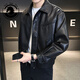 ANDSEEYOU chaqueta de cuero de solapa de marca motocicleta para hombre guapo otoño e invierno nuevo estilo parka hermosa chaqueta de cuero delgada exterior chino Día de San Valentín negro L