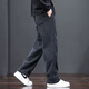 Woodpecker spring and autumn men's new casual pants winter plus velvet thickening loose straight sports versatile trendy long pants blue gray XL (130-150Jin Jin equals 0.5 kg)