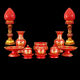 A complete set of Buddhist supplies for Yumei era. A complete set of Buddha supplies for household Buddhas. Water cups and vases for offerings, incense burners, Buddhist hall decorations and gold-painted bottles 7 inches.