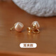 Bai Qixin Small Sugar Cube Pearl Earrings Ear Clip Women's Light Luxury High-Quality Temperament Earrings 2024 New Autumn and Winter Earrings Small Sugar Cube Pearl Earrings Champagne Color