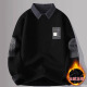 Boledi winter high school students fake two-piece sweater for boys plus velvet thickened thread big children handsome shirt collar sweater 9737 beige white (added plus velvet thickened) high quality 170 XL 120-135Jin [Jin equals 0.5 kg]
