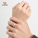 Aido Diamond PT950 Platinum Pair of Rings for Couples, Geometric Ring Platinum Ring for Men and Women, Simple Ring for Marriage, Women's Model 8#, About 3.2g, According to the real hair, the amount will be refunded and the amount will be reduced.