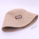 Tin Manchen Hat Women's Autumn and Winter New Fisherman Hat Wool Blended Warm and Coldproof Small Leather Label Casual Knitted Fishman Hat Khaki One Size