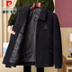 Pierre Cardin jacket men's spring and autumn chenille plus velvet thickened warm jacket middle-aged and elderly casual tops men's dad wear black and gray stand-up collar thick style without velvet XL (180) Recommended weight 110-130Jin Jin is equal to 0.5 kg