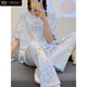 Modal pajamas women's pure cotton summer short-sleeved trousers summer thin summer Yugui dog spring and autumn cute home clothing set JZM-6626 Pacha dog XXL
