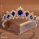 VAN OCEAN ANNORA crown bridal headdress female high-end princess majestic crown wedding wedding dress hair accessories pearl ruby hair dark blue crown TS0123F
