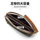 Crocodile shirt double zipper wrist bag classic presbyopia casual ladies handbag gift for wife V1686 camel color