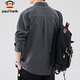 Paul Frank long-sleeved shirt men's spring and autumn simple loose casual shirt men's American jacket men gray 2XL