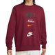 Nike (Nike) Chaqueta de sudadera para hombres 2024 Spring and Autumn New Sportswear Plus Velvet Warm Round Neck Pechero FN2611-010 FN2611-677 Red Inner Inter Velvet 2XL