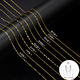 DL 1998 Fat Donglai same style silver plated 18k gold necklace 18K gold women's 925 yellow l gold chain colored gold plain chain thin naked chain lock chain length 55CM box chain